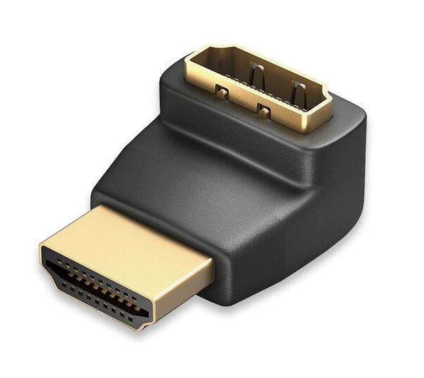 HDMI aansluiting blok hoek 90 graden naar onderen GRIJS